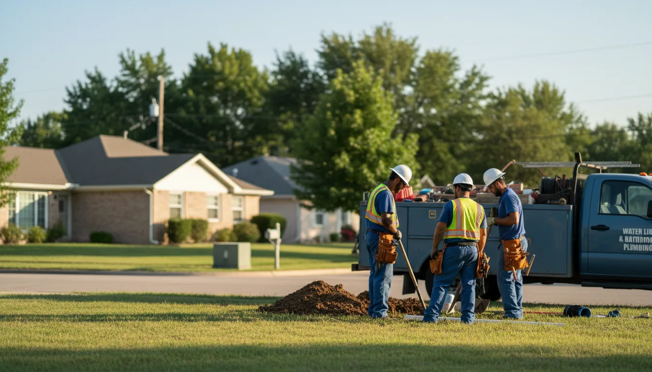 Residential water line and bathroom plumbing service in Telford, PA